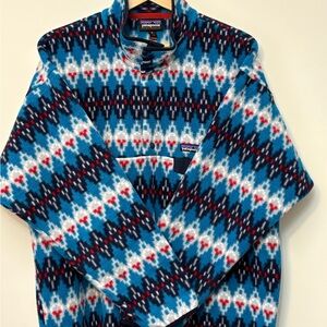 Patagonia Synchilla Sweater Men's XL FA16 Blue Aztec Southwestern Snap Buttons